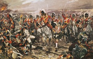 Aanval van de Scots Greys bij Waterloo